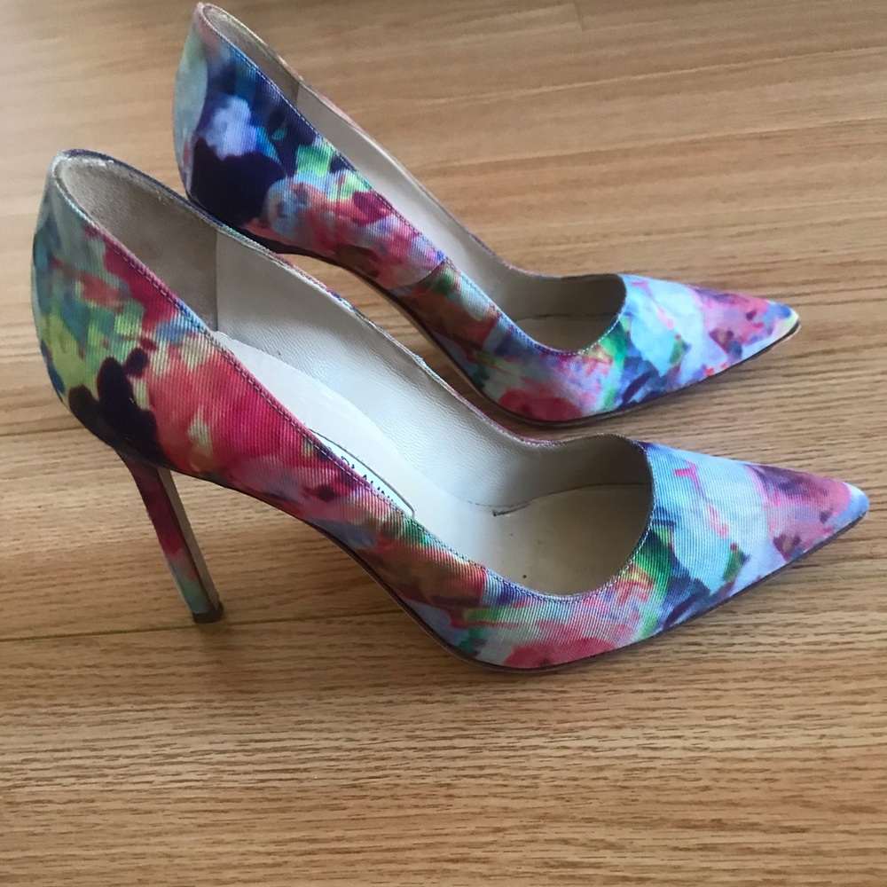 Manolo Blahnik Floral print heels Sz 5